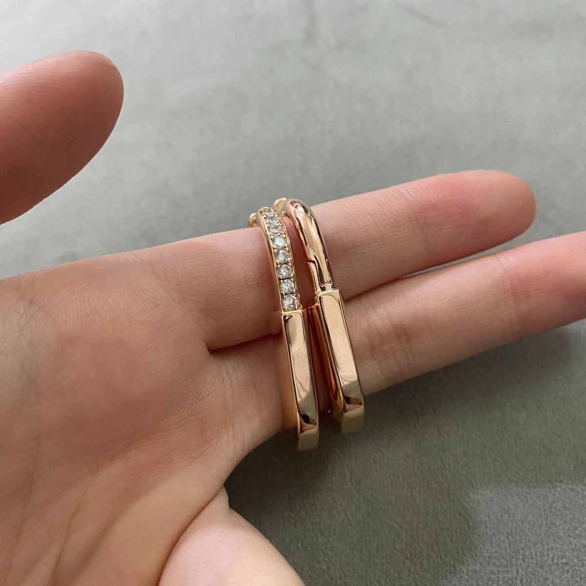 [Marins]LOCK MEDIUM DIAMNOND EARRINGS