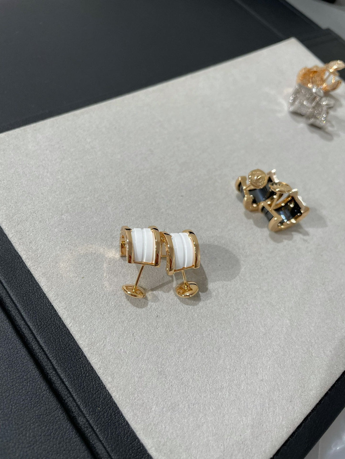 [Marins]ZERO 1 PINK GOLD CERAMIC EARRINGS