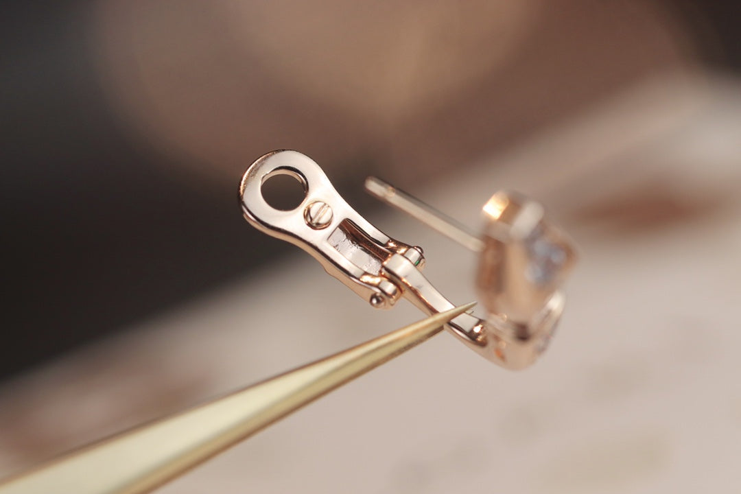 [Marins]SERPENT PINK GOLD DIAMOND EARRINGS