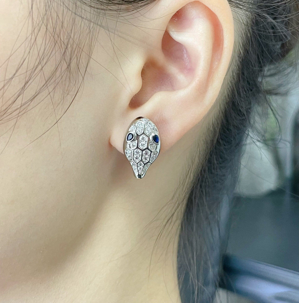 [Marins]SERPENT DIAMOND STUD EARRINGS