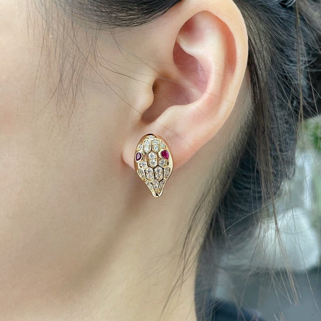 [Marins]SERPENT DIAMOND STUD EARRINGS