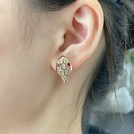 [Marins]SERPENT DIAMOND STUD EARRINGS