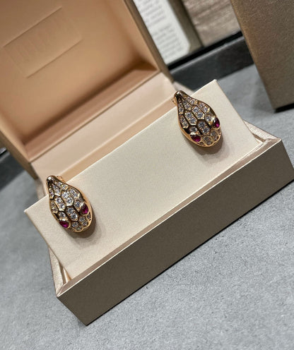 [Marins]SERPENT DIAMOND STUD EARRINGS