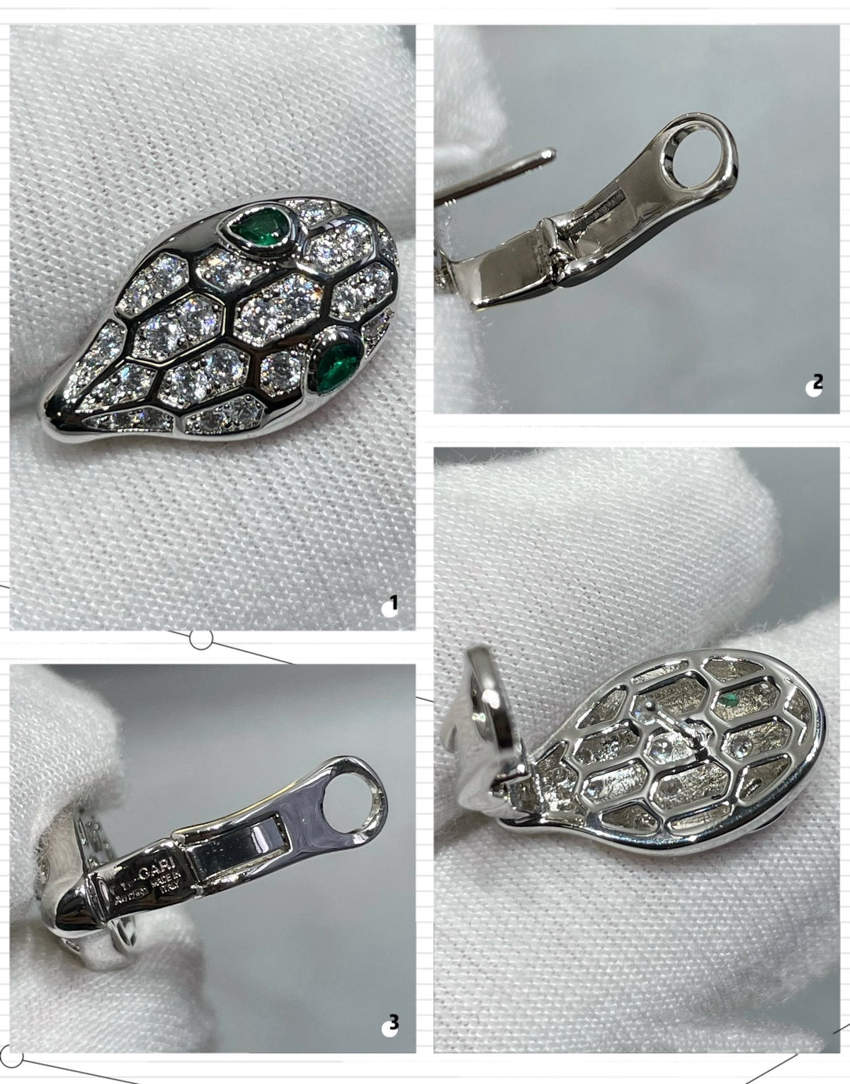 [Marins]SERPENT DIAMOND STUD EARRINGS