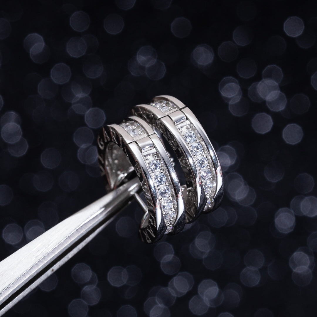[Marins]ZERO 1 MINI SILVER DIAMOND EARRINGS
