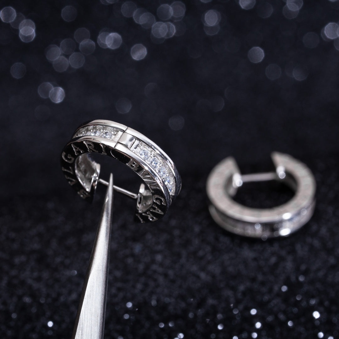 [Marins]ZERO 1 MINI SILVER DIAMOND EARRINGS