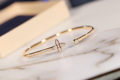 [Marins]IDYLLE GOLD OPEN BRACELET DIAMOND PAVED