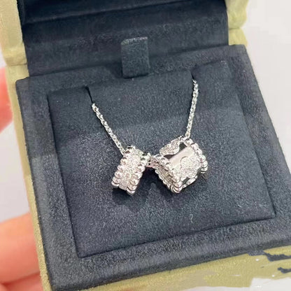 [Marins]PERLEE DOUBLE PENDANT SILVER DIAMOND NECKLACE