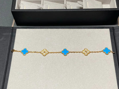 [Marins] CLOVER 5 MOTIF BLUE AGATE BRACELET COLLECTION