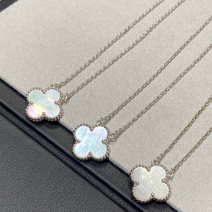[Marins]CLOVER MEDIUM SILVER WHITE MOP NECKLACE