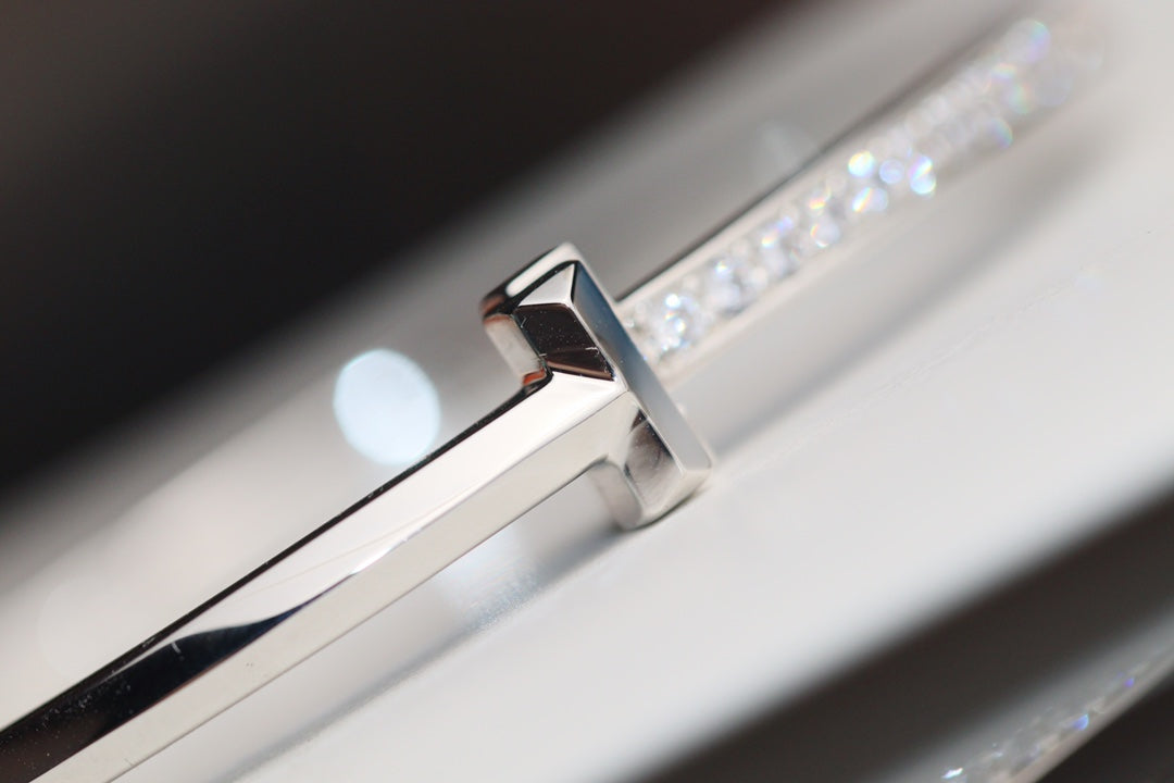 [Marins]NARROW T1 HINGED BANGLE DIAMOND SILVER