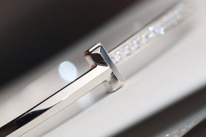 [Marins]NARROW T1 HINGED BANGLE DIAMOND SILVER
