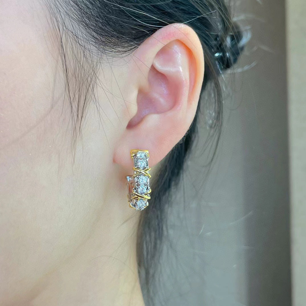 [Marins]SCHLUMBERGER GOLD DIAMOND EARRINGS