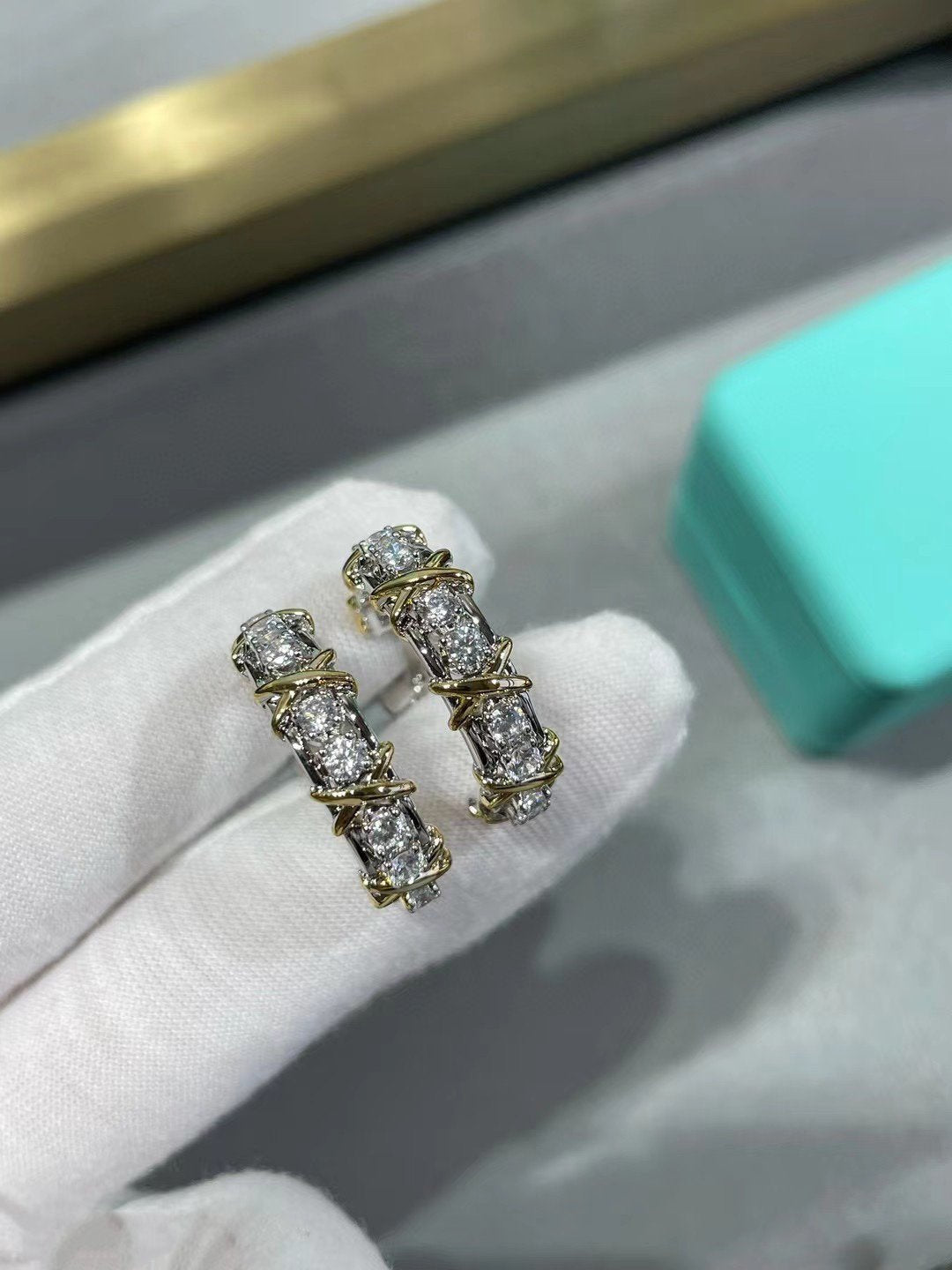 [Marins]SCHLUMBERGER GOLD DIAMOND EARRINGS