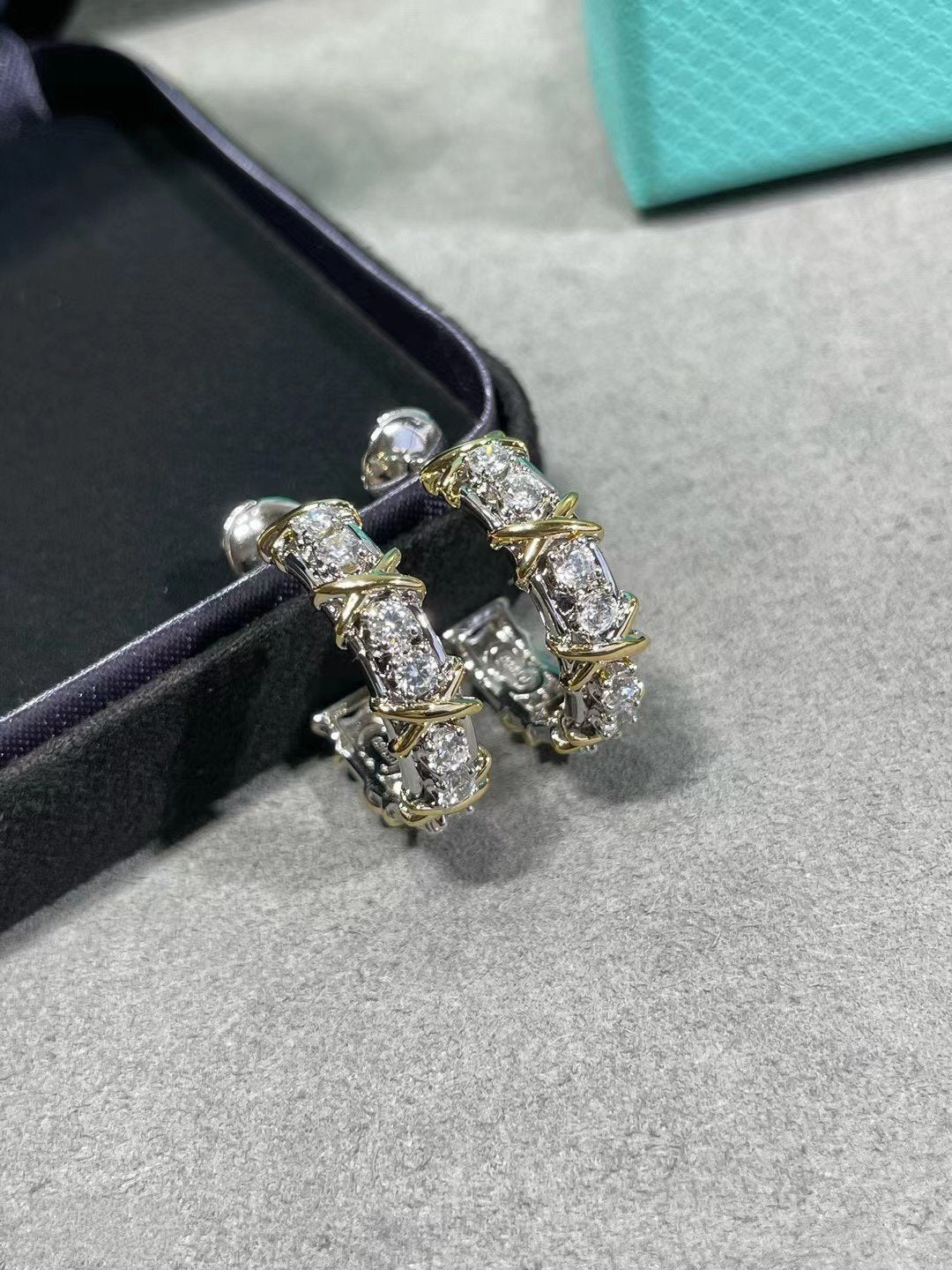 [Marins]SCHLUMBERGER GOLD DIAMOND EARRINGS