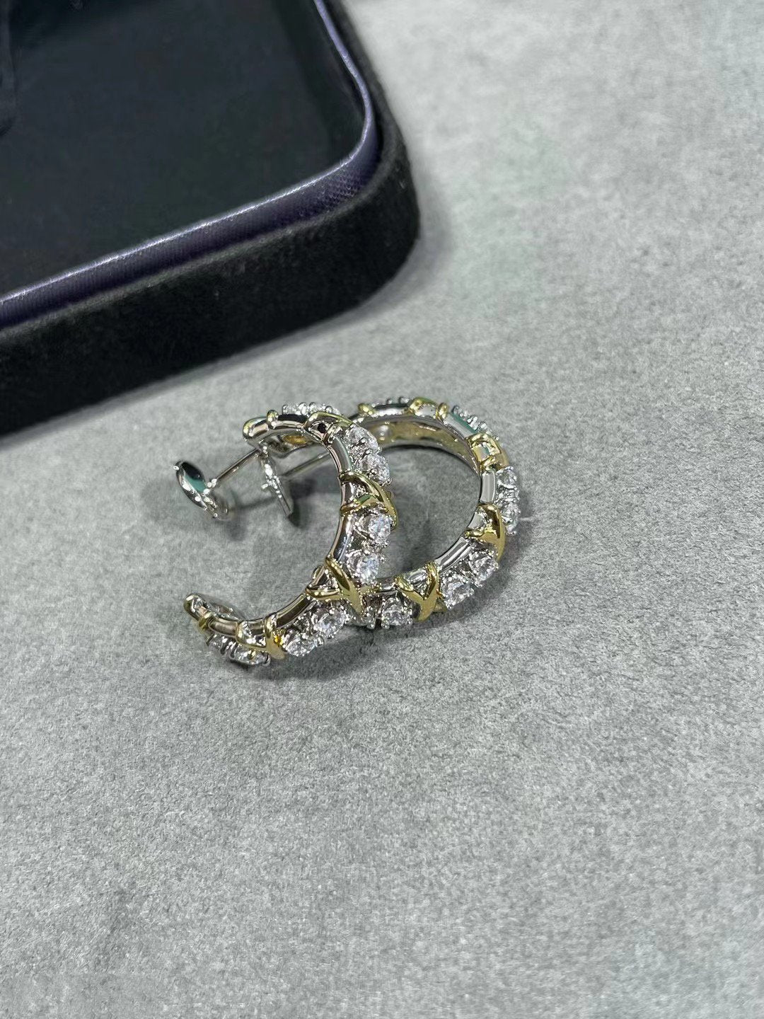 [Marins]SCHLUMBERGER GOLD DIAMOND EARRINGS