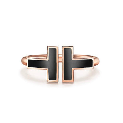 [Marins]T SMALL ONYX PINK GOLD RING
