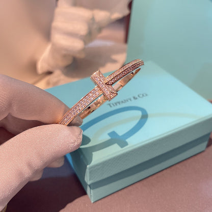 [Marins]T1 WIDE HINGED BANGLE DIAMOND PAVED BRACELET
