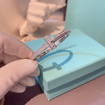 [Marins]T1 WIDE HINGED BANGLE DIAMOND PAVED BRACELET