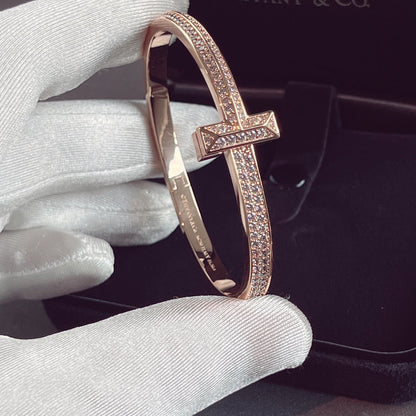 [Marins]T1 WIDE HINGED BANGLE DIAMOND PAVED BRACELET