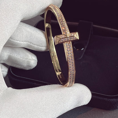 [Marins]T1 WIDE HINGED BANGLE DIAMOND PAVED BRACELET