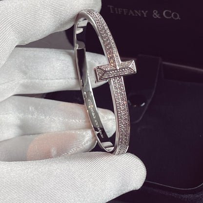 [Marins]T1 WIDE HINGED BANGLE DIAMOND PAVED BRACELET