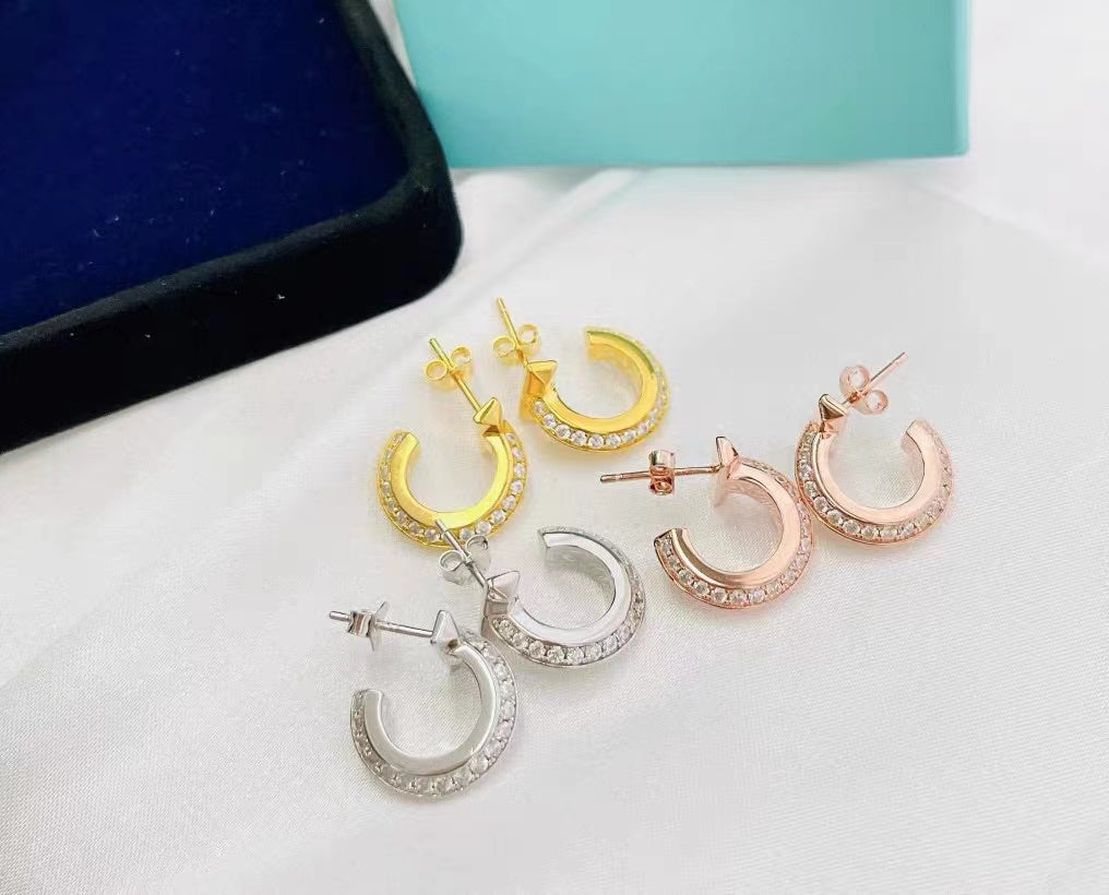 [Marins]T1 HOOP DIAMOND EARRINGS