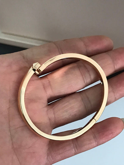 [Marins]T1 WIDE DIAMOND HINGED BANGLE PINK GOLD