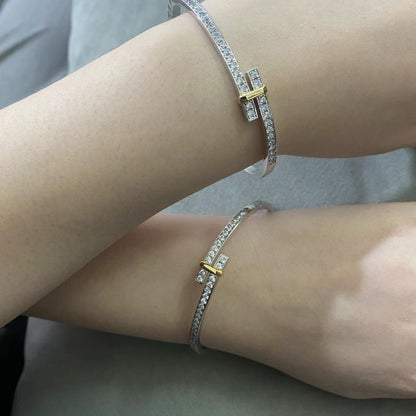 [Marins]EDGE DIAMOND GOLD SILVER BRACELET