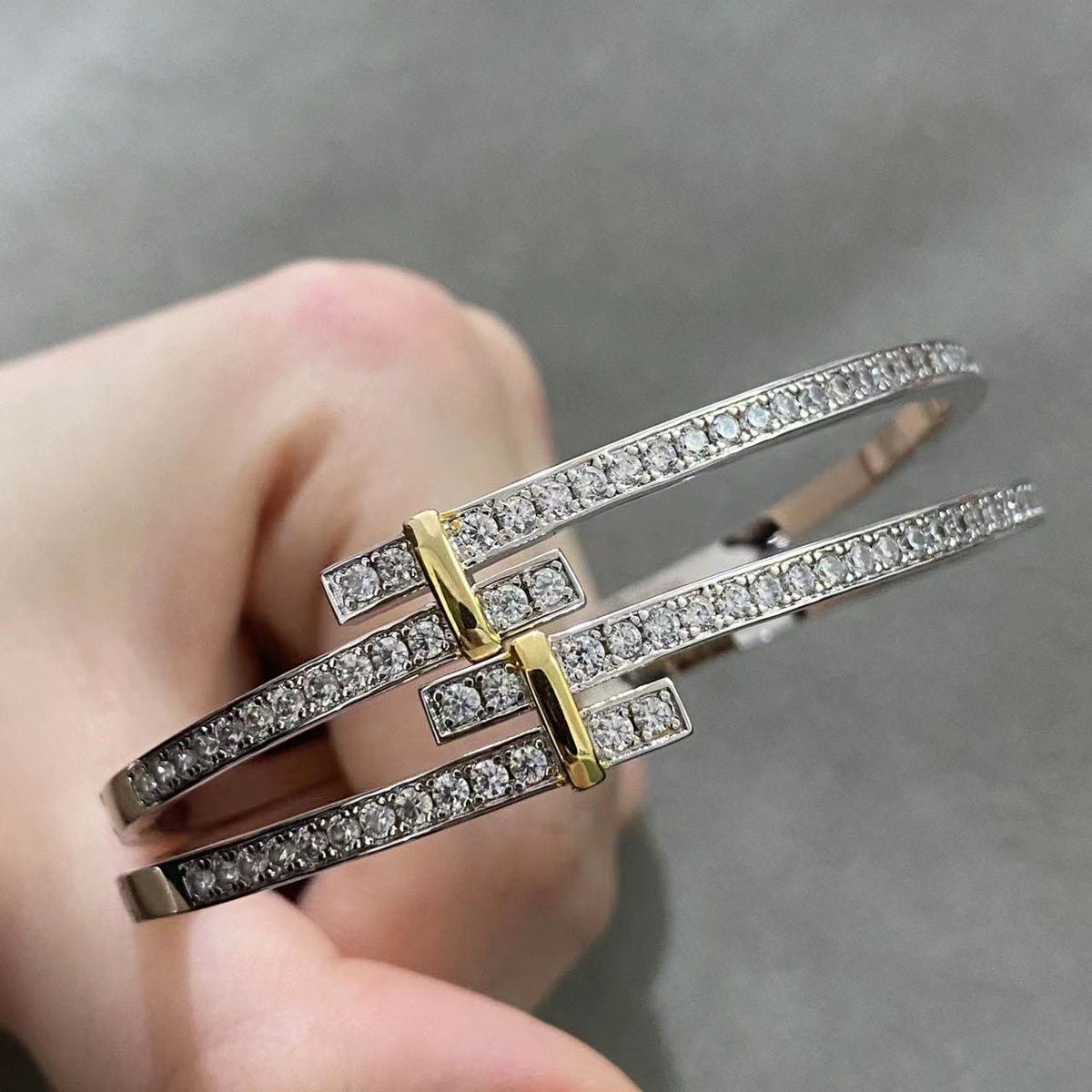 [Marins]EDGE DIAMOND GOLD SILVER BRACELET