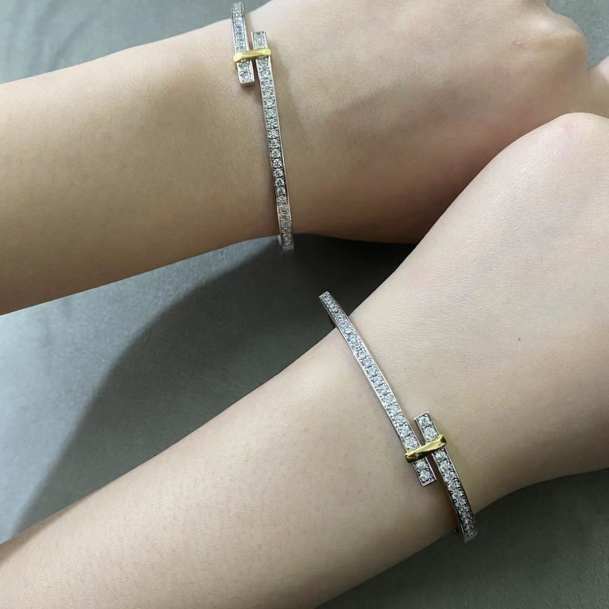 [Marins]EDGE DIAMOND GOLD SILVER BRACELET