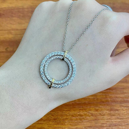 [Marins]EDGE DIAMOND GOLD SILVER NECKLACE