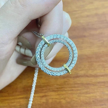 [Marins]EDGE DIAMOND GOLD SILVER NECKLACE