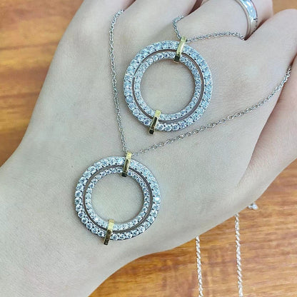 [Marins]EDGE DIAMOND GOLD SILVER NECKLACE