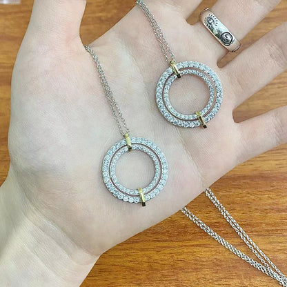 [Marins]EDGE DIAMOND GOLD SILVER NECKLACE
