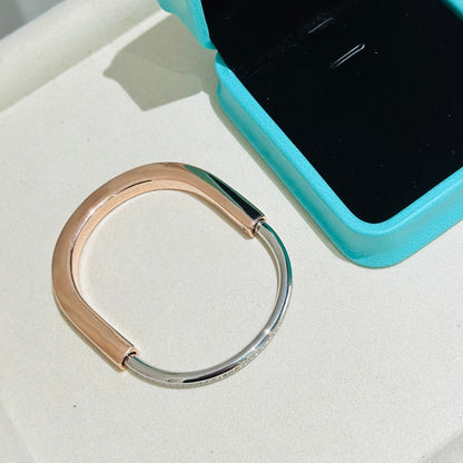 [Marins]LOCK PINK GOLD SILVER DIAMOND BRACELET
