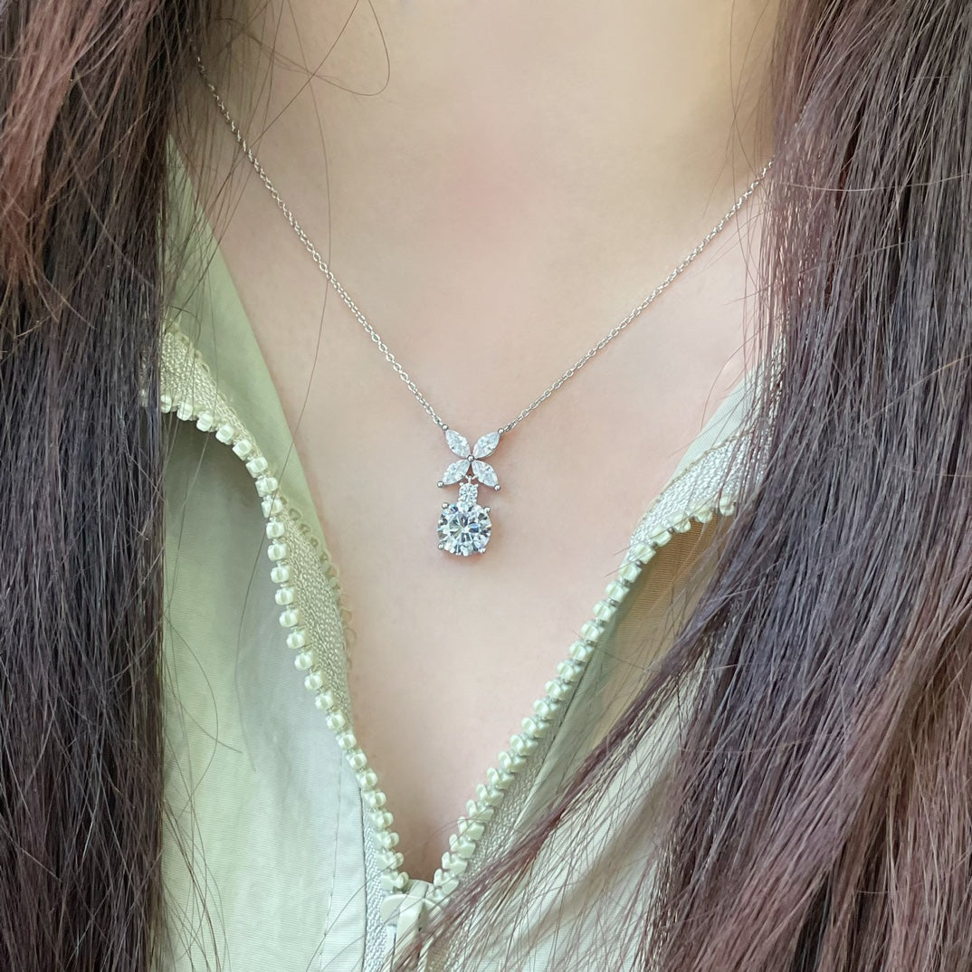 [Marins]VICTORIA PENDANT SILVER DIAMOND NECKLACE