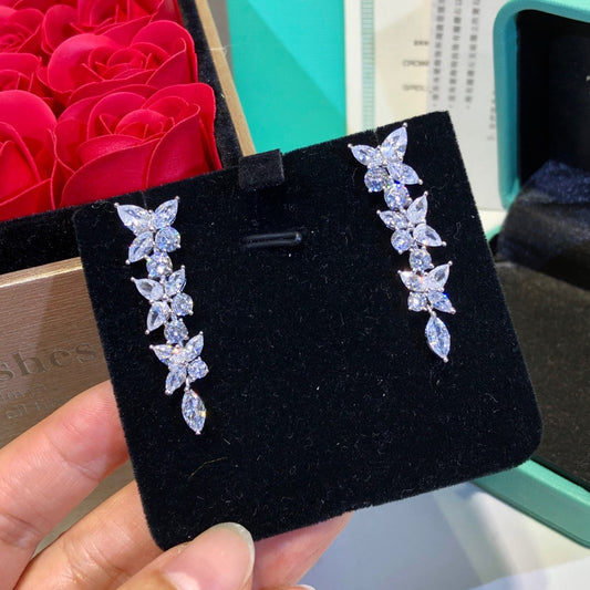 [Marins]VICTORIA SILVER DIAMOND DROP EARRINGS