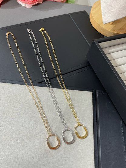 [Marins]LOCK MEDIUM PENDANT DIAMOND NECKLACE