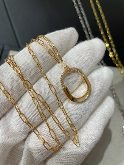 [Marins]LOCK MEDIUM PENDANT DIAMOND NECKLACE