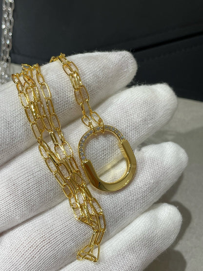 [Marins]LOCK MEDIUM PENDANT DIAMOND NECKLACE