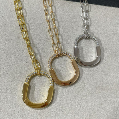 [Marins]LOCK MEDIUM PENDANT DIAMOND NECKLACE