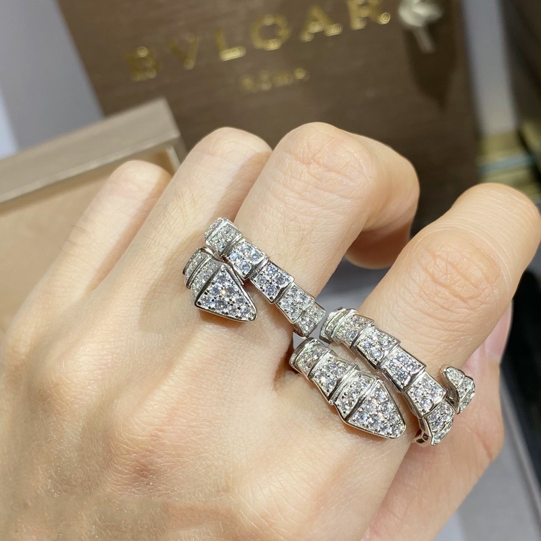 [Marins]SERPENTI RING SILVER DIAMOND PAVED