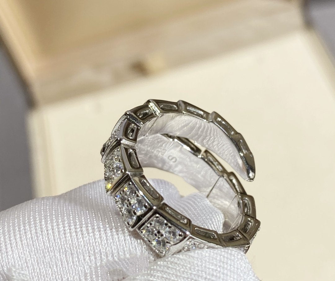 [Marins]SERPENTI RING SILVER DIAMOND PAVED