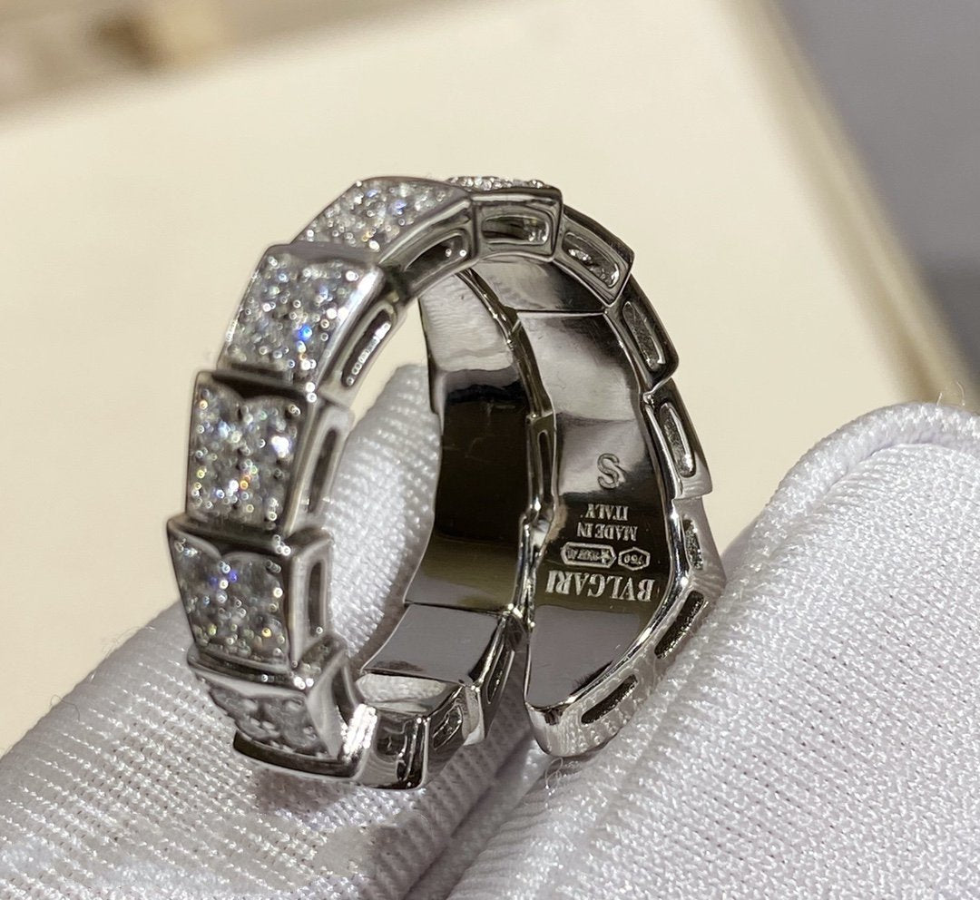 [Marins]SERPENTI RING SILVER DIAMOND PAVED