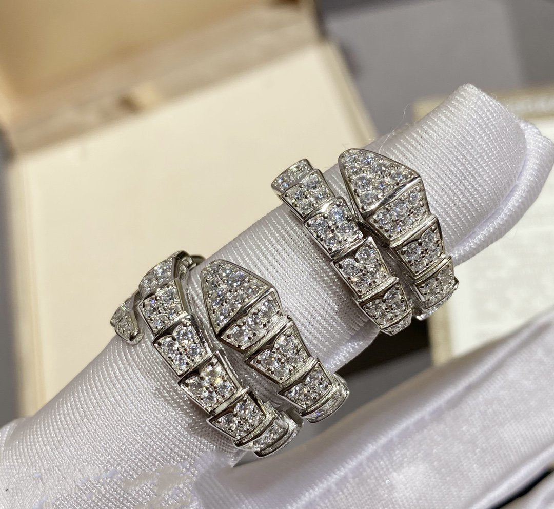 [Marins]SERPENTI RING SILVER DIAMOND PAVED