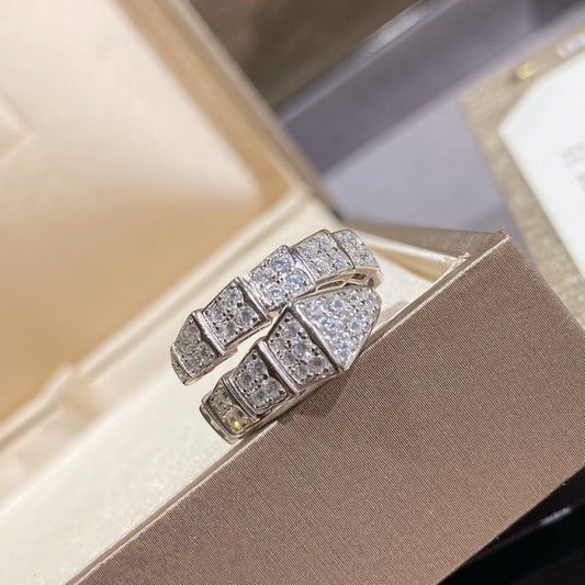 [Marins]SERPENTI RING SILVER DIAMOND PAVED