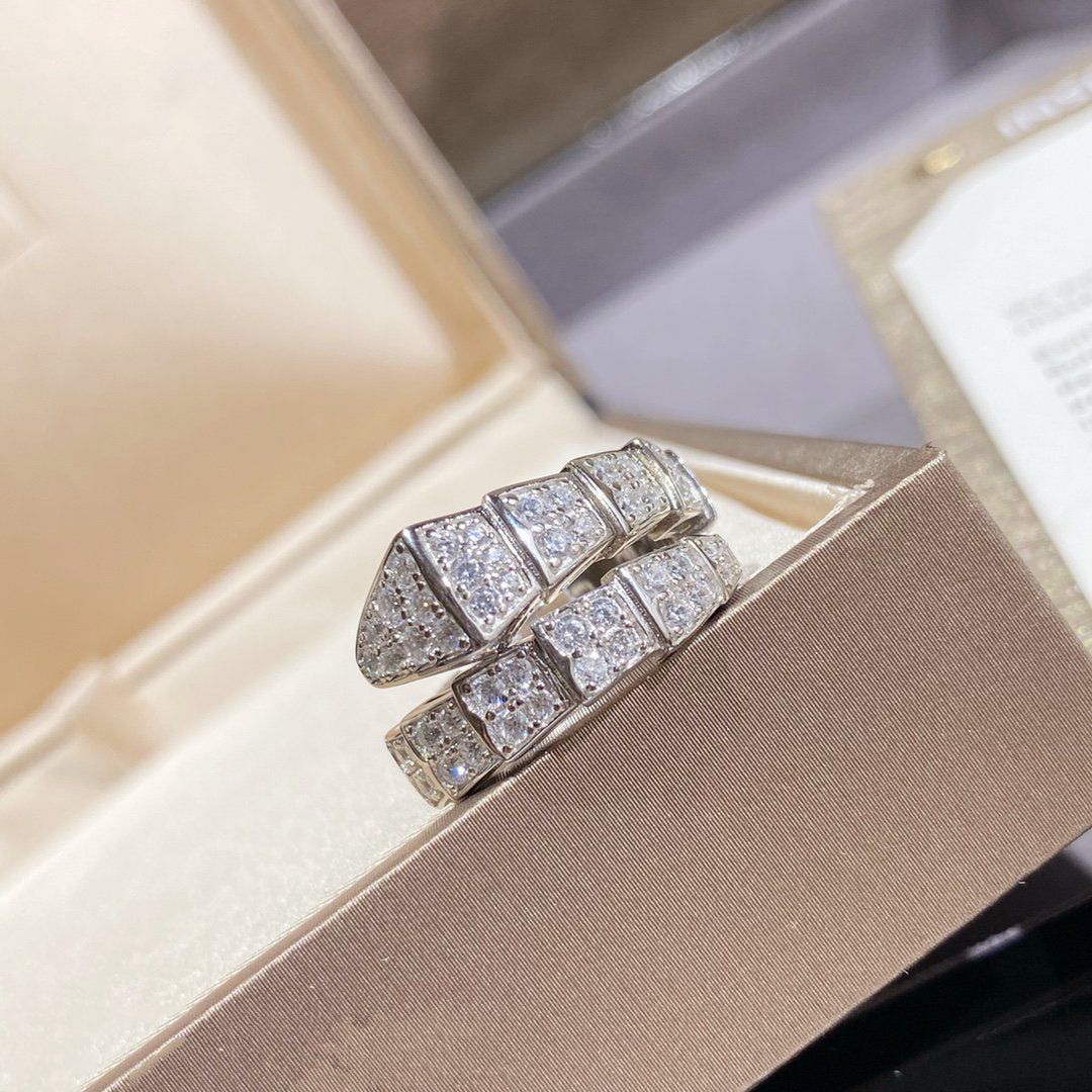 [Marins]SERPENTI RING SILVER DIAMOND PAVED