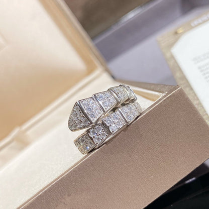 [Marins]SERPENTI RING SILVER DIAMOND PAVED