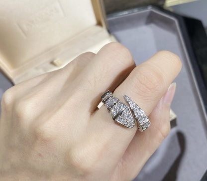 [Marins]SERPENTI LARGE RING SILVER DIAMOND PAVED